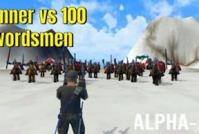 1 gunner vs 100 swordsmen